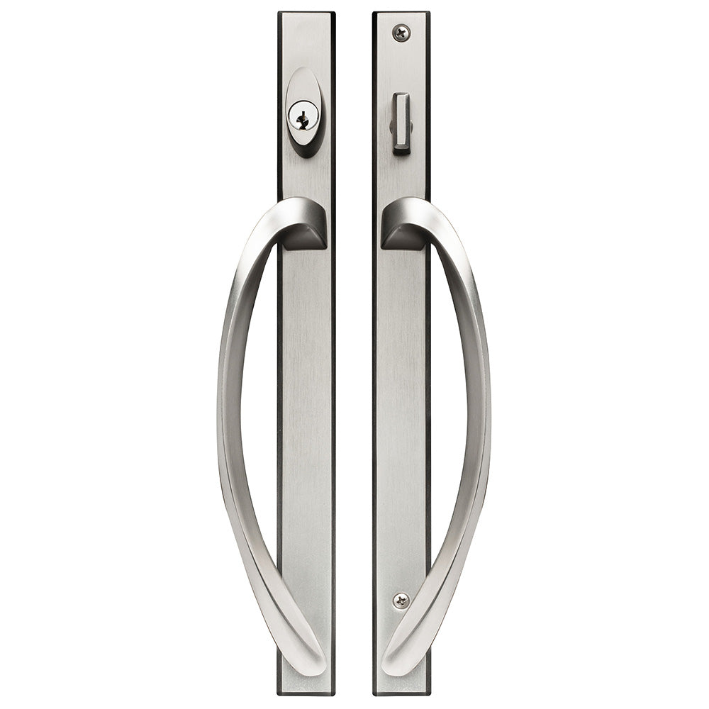 88350633 ROCKWELL LAGUNA CONTEMPORARY KEYED ENTRY SLIDING PATIO DOOR HANDLE IN BRUSHED NICKEL FINISH