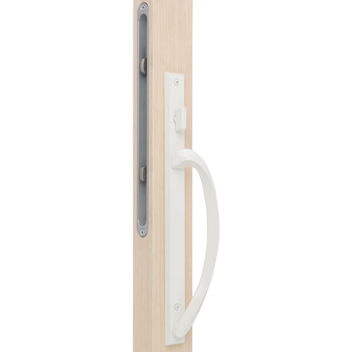 88350611 ROCKWELL LAGUNA CONTEMPORARY KEYED ENTRY SLIDING PATIO DOOR HANDLE IN WHITE FINISH