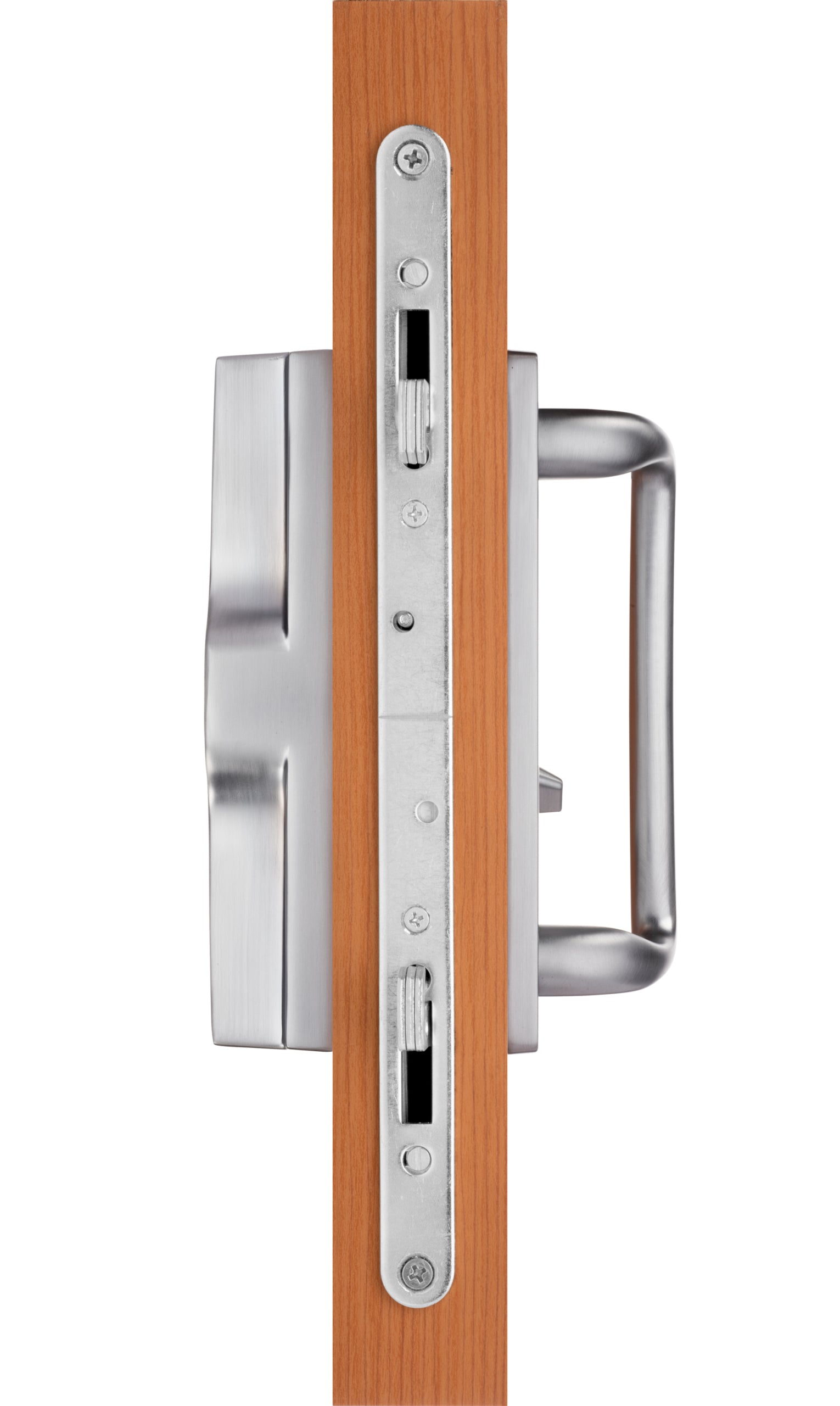 89060002 EURO-CHARLOTTE SLIDING DOOR HANDLE SET IN BRUSHED STAINLESS FINISH FITS 3-15/16" CTC SCREW HOLES