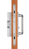 89060002 EURO-CHARLOTTE SLIDING DOOR HANDLE SET IN BRUSHED STAINLESS FINISH FITS 3-15/16" CTC SCREW HOLES