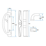 89060011 Euro-Charlotte Sliding Glass Door Handle in White Finish fits 3-15/16″ Center to Center Screw Holes