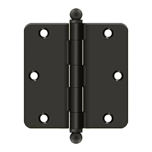 3-1/2" x 3-1/2" x 1/4" Radius Hinge, w/ Ball Tips