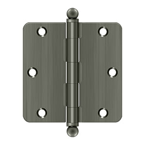 3-1/2" x 3-1/2" x 1/4" Radius Hinge, w/ Ball Tips
