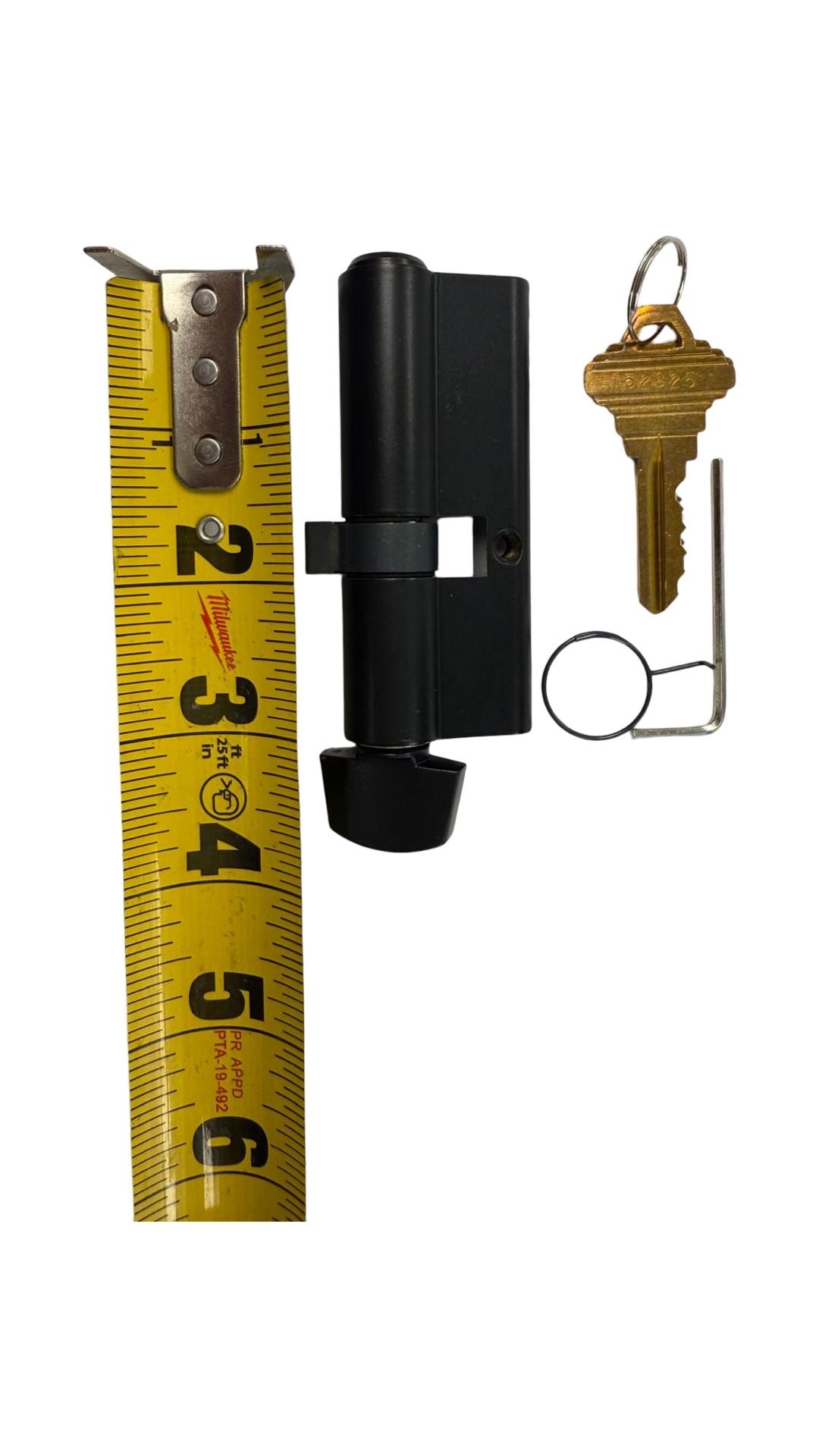 HOPPE 90 degree key cylinder 3761243, Matt Black