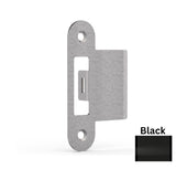 Top and Bottom Latchbolt Striker with Extended Lip,Black