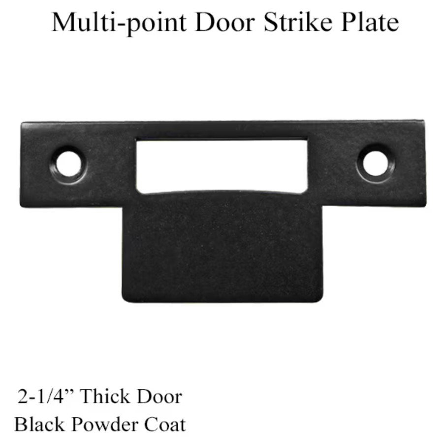 MULTI-POINT DOOR STRIKE PLATES, FOR 2-1/4 INCH THICK DOOR - BLACK POWDER COAT