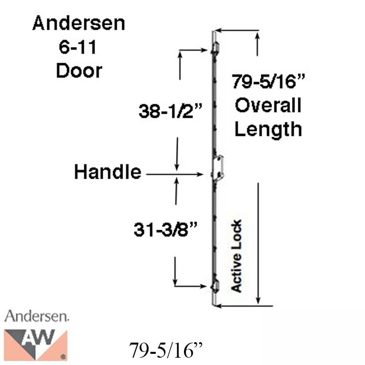 Andersen Multipoint Lock for A-Series Hinged Doors, 79-5/16"