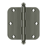 3-1/2" x 3-1/2" x 5/8" Radius Hinge, w/ Ball Tips
