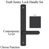 TRUTH SENTRY LOCK HANDLE SET, CONTEMPORARY, PAINTED OVER ZINC, BLACK - 97453040