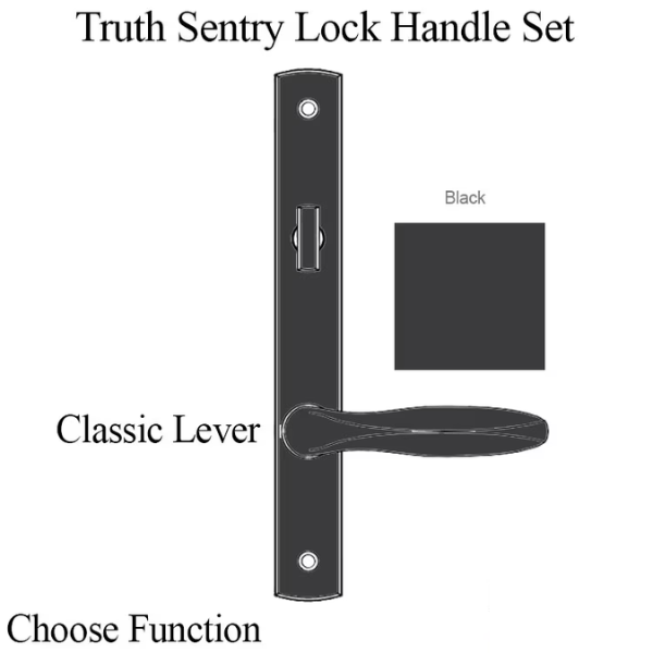 TRUTH SENTRY LOCK HANDLE SET, CLASSIC, PAINTED OVER ZINC, BLACK - 97454040