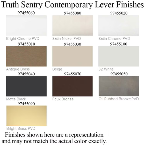 TRUTH SENTRY LOCK HANDLE SET, CONTEMPORARY, PAINTED OVER ZINC, BLACK - 97453040