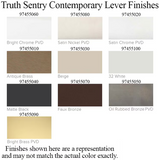 TRUTH SENTRY LOCK HANDLE SET, CONTEMPORARY, PAINTED OVER ZINC, BLACK - 97453040