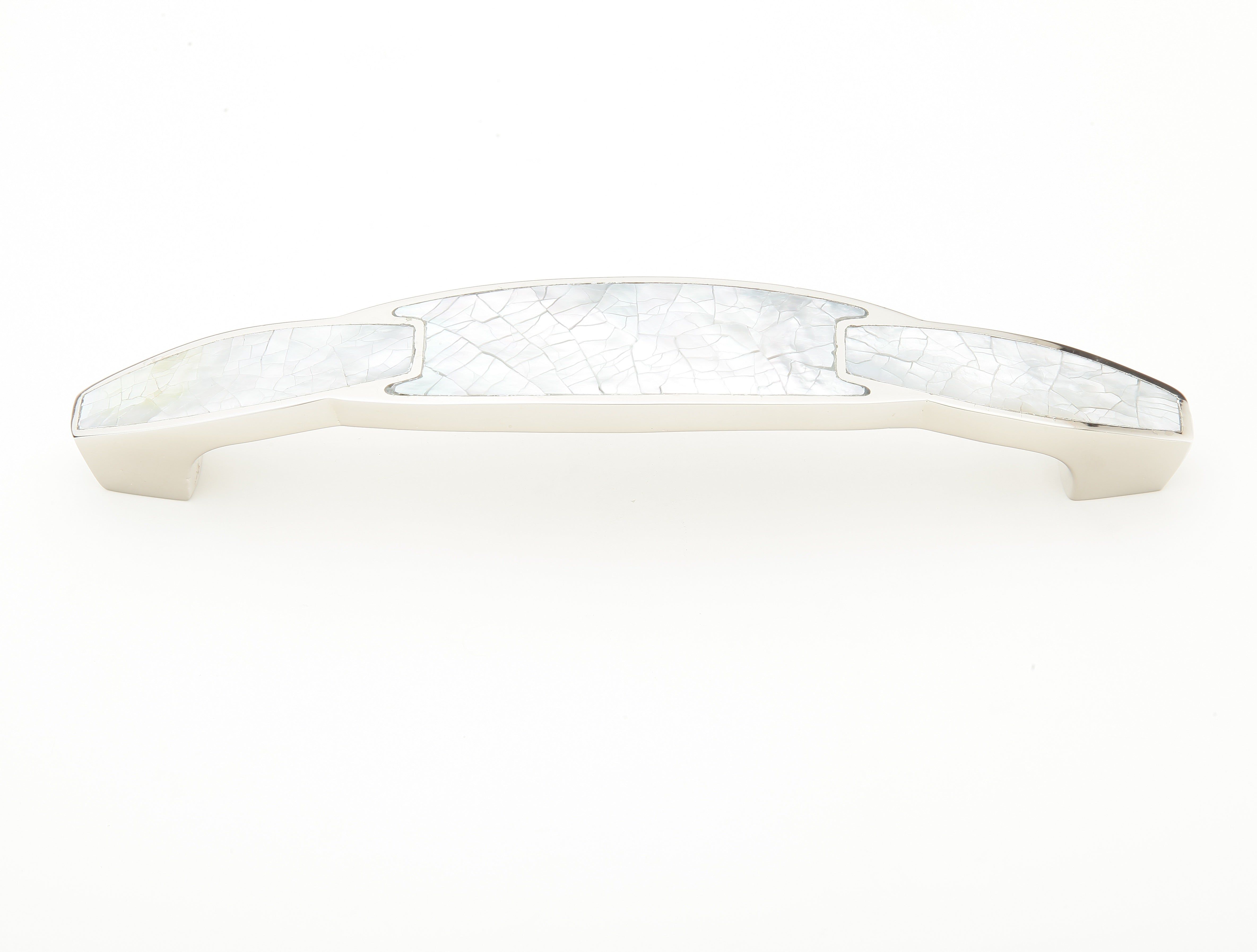 Schaub Mother of Pearl - Polished Nickel Pull with White Mother of Pearl Inlay