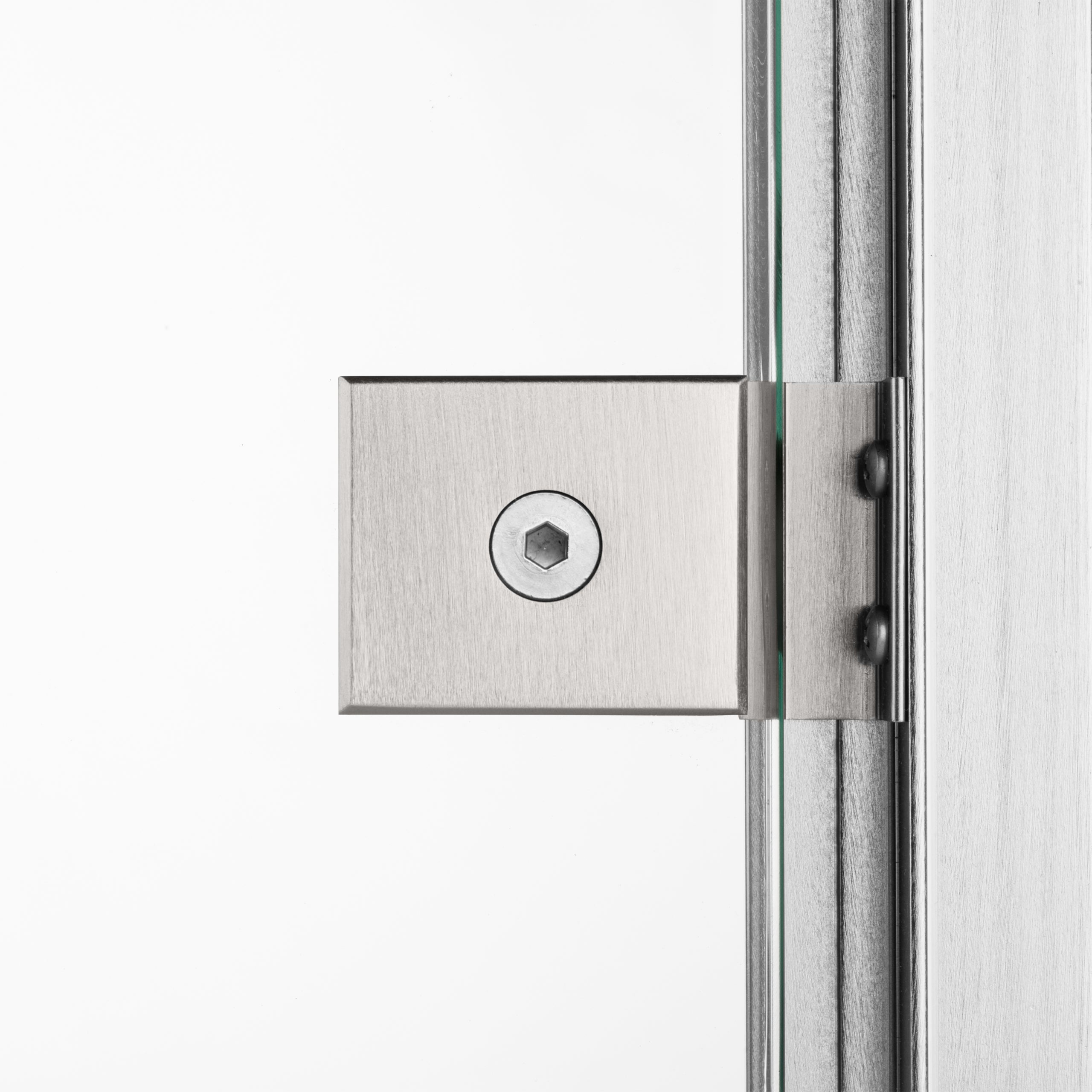ALMHBN1 MINI HINGE FOR 1/4" GLASS SHOWER DOORS IN BRUSHED NICKEL FINISH