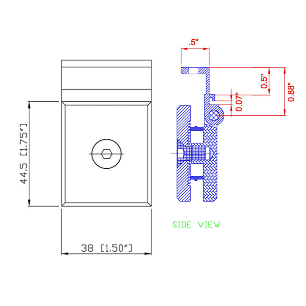 Mini Hinge for 1/4" Glass Shower Doors in Polished Chrome Finish