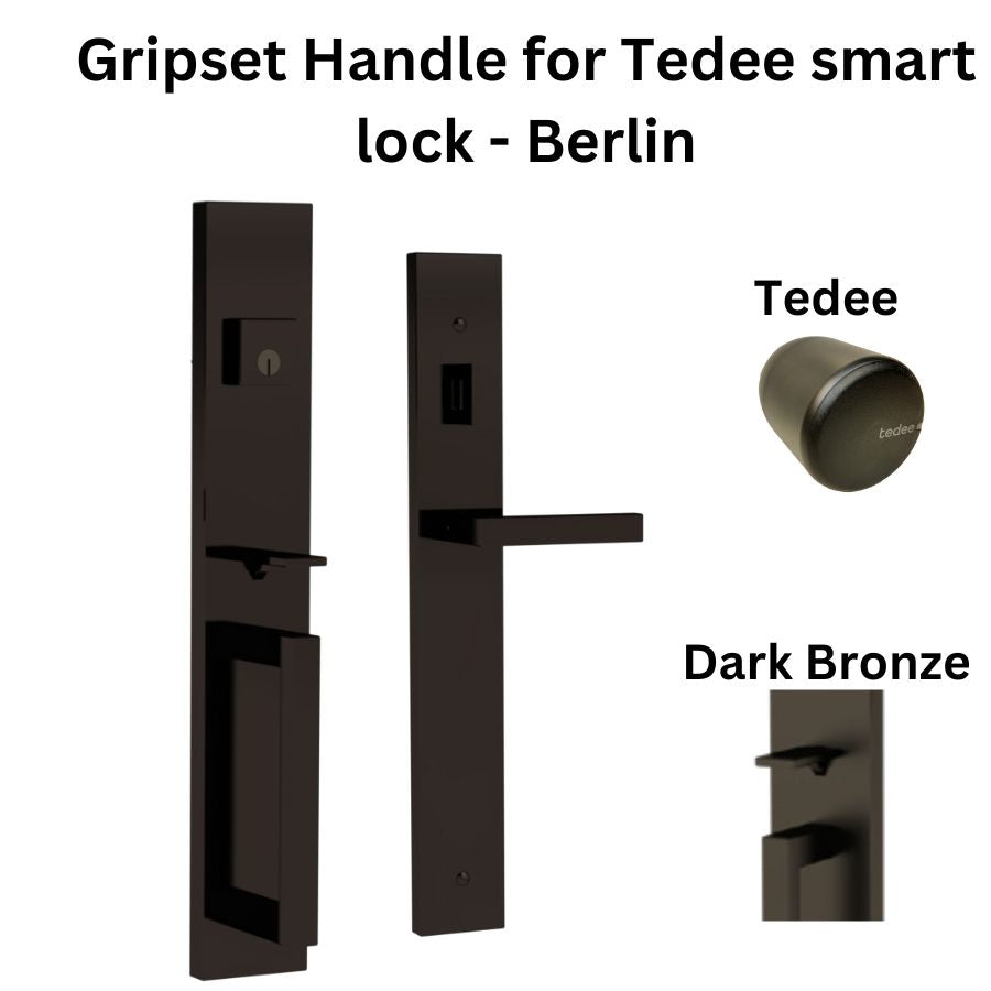 G-U / Ferco Berlin Zamac Grip set For Tedee smart lock - Dark Bronze