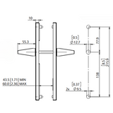 Interlock/Assa Abloy - SPUR SWING DOOR HANDLE SET INACTIVE 92MM- PVD BRUSHED CHROME