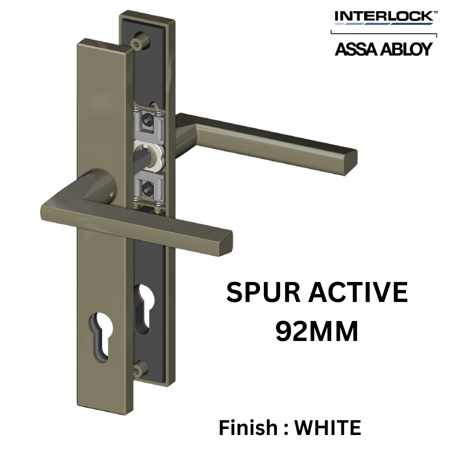 Interlock/Assa Abloy - SPUR SWING DOOR HANDLE SET ACTIVE 92MM- WHITE