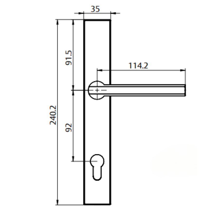 Interlock/Assa Abloy - SPUR SWING DOOR HANDLE SET DUMMY 92MM- PVD BRUSHED NICKLE