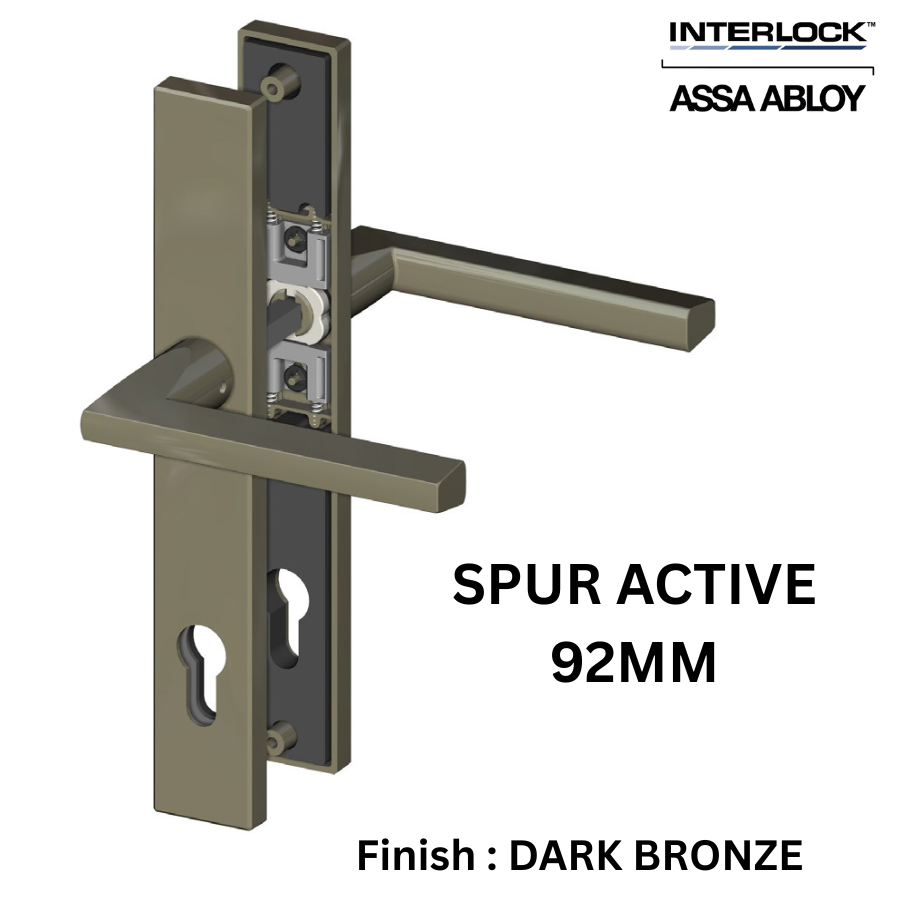 Interlock/Assa Abloy - SPUR SWING DOOR HANDLE SET ACTIVE 92MM- DARK BRONZE
