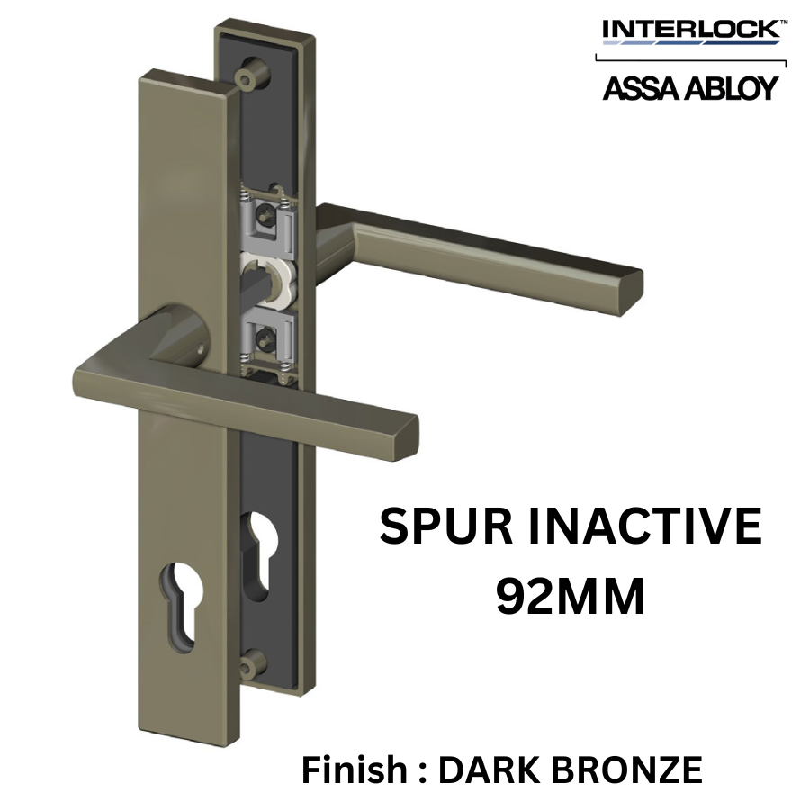 Interlock/Assa Abloy - SPUR SWING DOOR HANDLE SET INACTIVE 92MM- DARK BRONZE