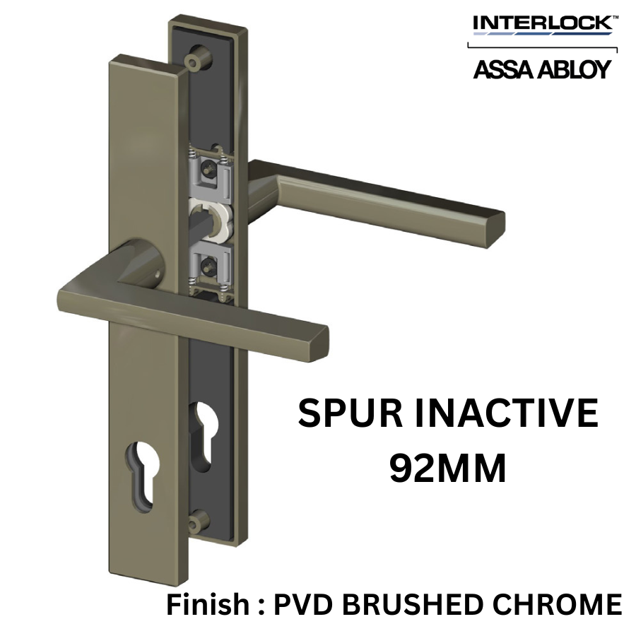 Interlock/Assa Abloy - SPUR SWING DOOR HANDLE SET INACTIVE 92MM- PVD BRUSHED CHROME