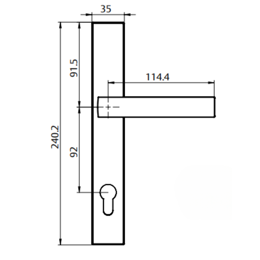 Interlock/Assa Abloy - PEAK SWING DOOR HANDLE SET ACTIVE 92MM- DARK BRONZE