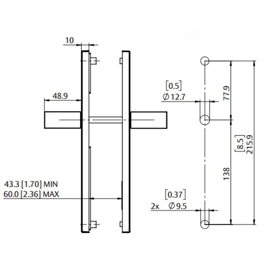 Interlock/Assa Abloy - PEAK SWING DOOR HANDLE SET ACTIVE 92MM- DARK BRONZE