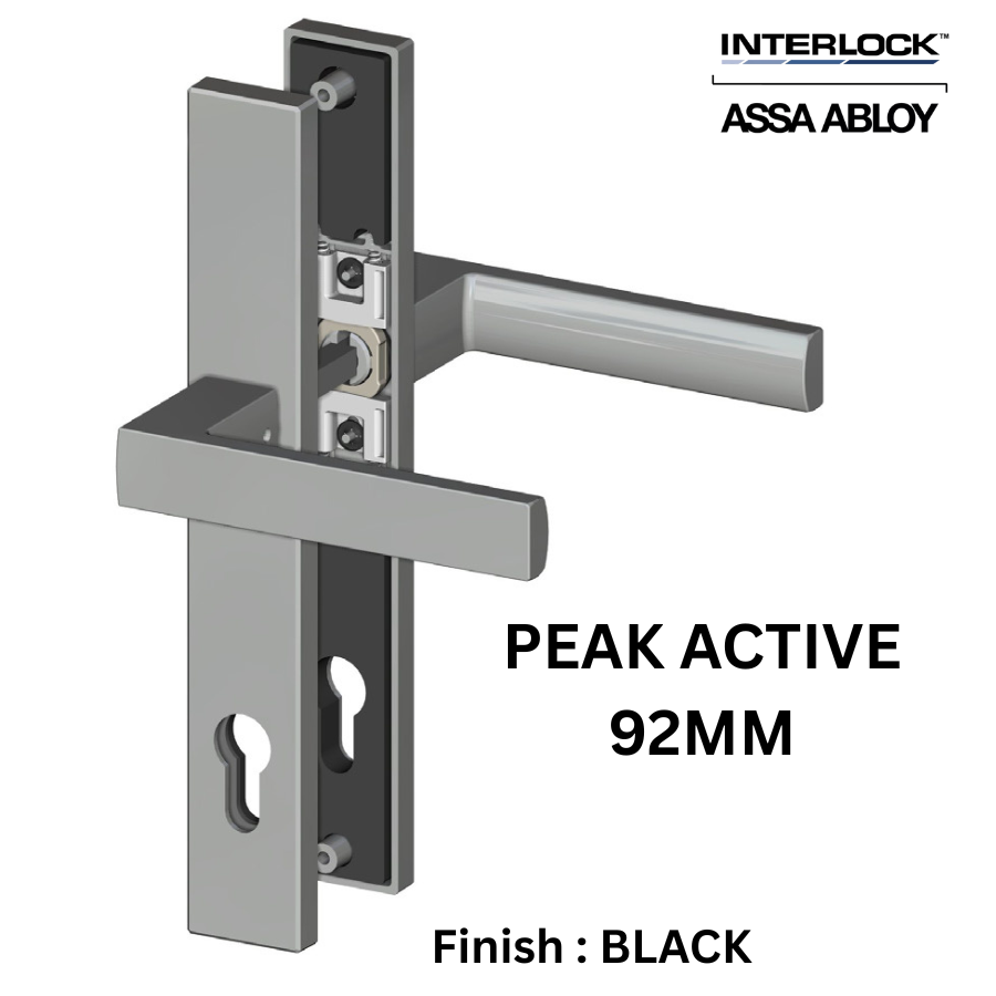 Interlock/Assa Abloy - PEAK SWING DOOR HANDLE SET ACTIVE 92MM- BLACK