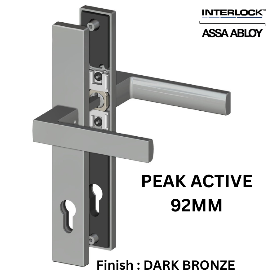 Interlock/Assa Abloy - PEAK SWING DOOR HANDLE SET ACTIVE 92MM- DARK BRONZE