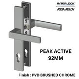Interlock/Assa Abloy - PEAK SWING DOOR HANDLE SET ACTIVE 92MM- PVD BRUSHED CHROME