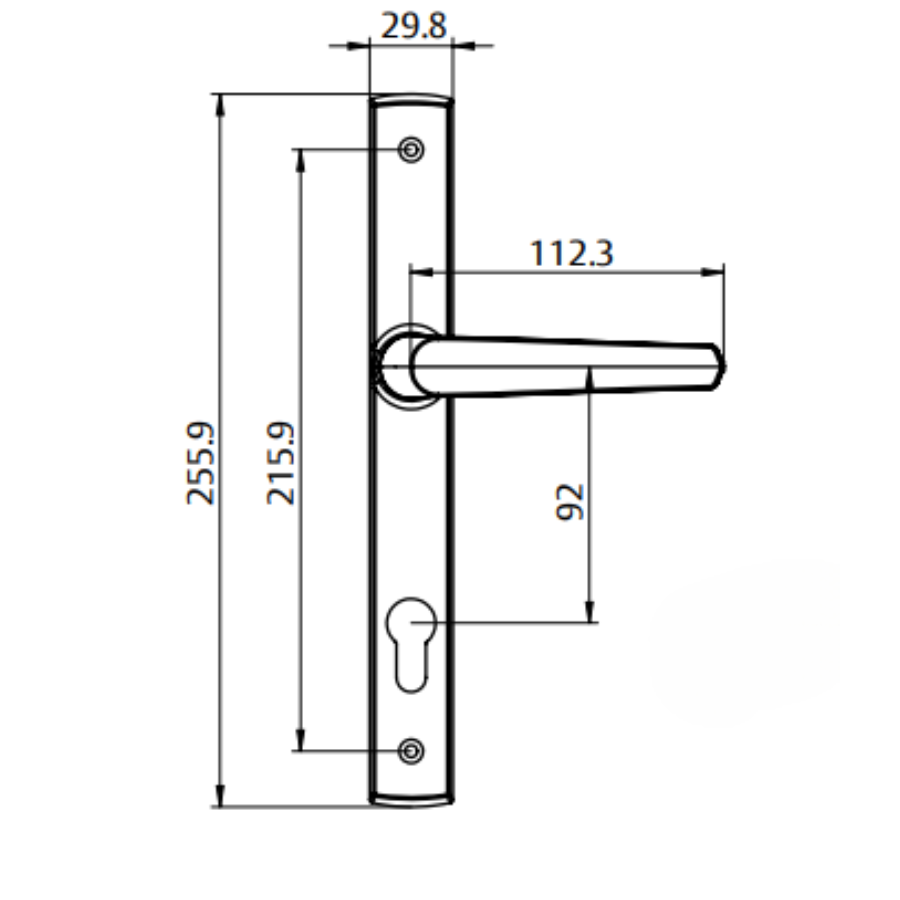 Interlock/Assa Abloy ARIA SWING DOOR HANDLE SET INACTIVE 92MM- WHITE