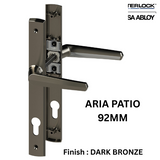Interlock/Assa Abloy ARIA SWING DOOR HANDLE SET PATIO 92MM- DARK BRONZE
