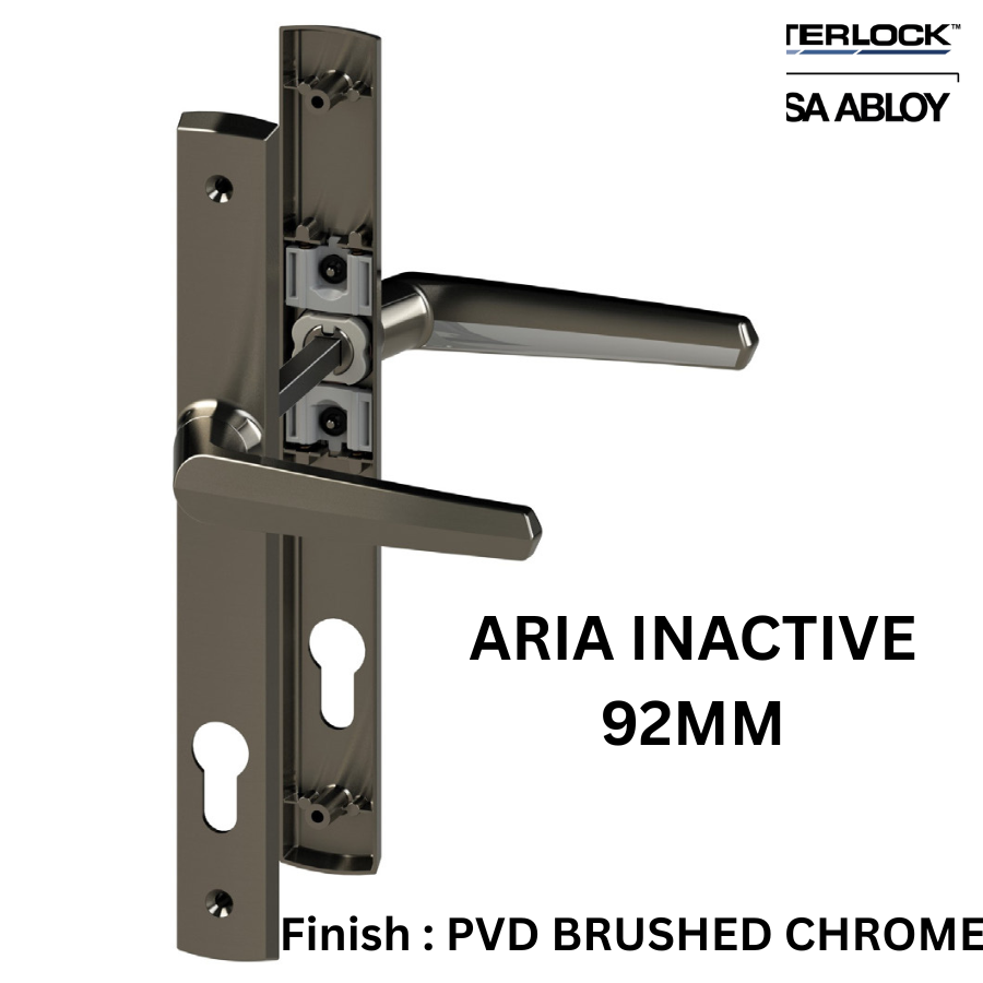 Interlock/Assa Abloy ARIA SWING DOOR HANDLE SET INACTIVE 92MM- PVD BRUSHED CHROME