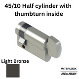 INTERLOCK Euro Profile Cylinder 45/10 Half cylinder with thumbturn inside - Light Bronze