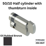 INTERLOCK Euro Profile Cylinder 50/10 Half cylinder with thumbturn inside - Oil Rubbed Bronze