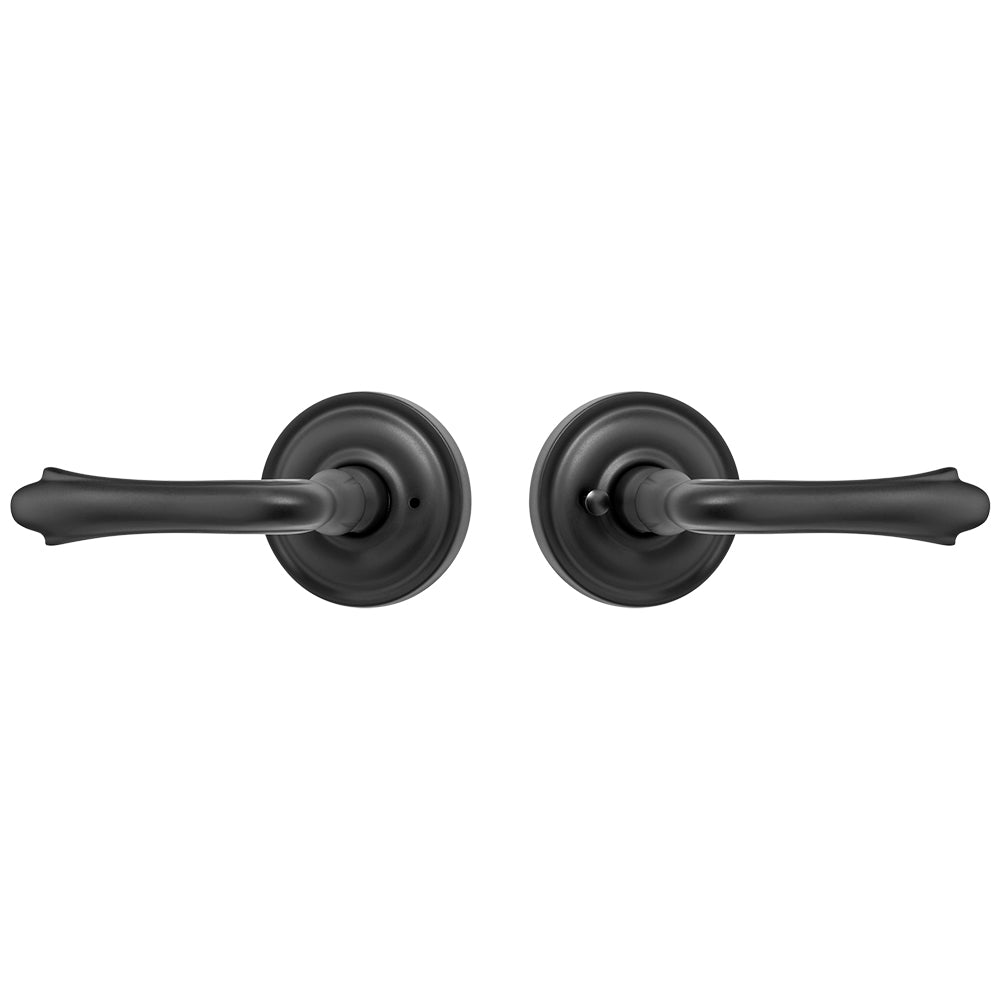 EAB1141US10B Rockwell Premium Solid Brass Bourne Lever Privacy Set in Antique Black