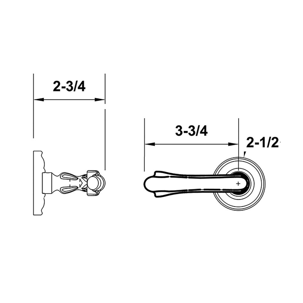 EAB1171RUS10B Rockwell Premium Half Dummy Bourne Lever in Antique Black – Right hand