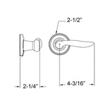 EAD1171RUS15 Rockwell Premium Half Dummy Dahli Lever in Brushed Nickel – Right Hand