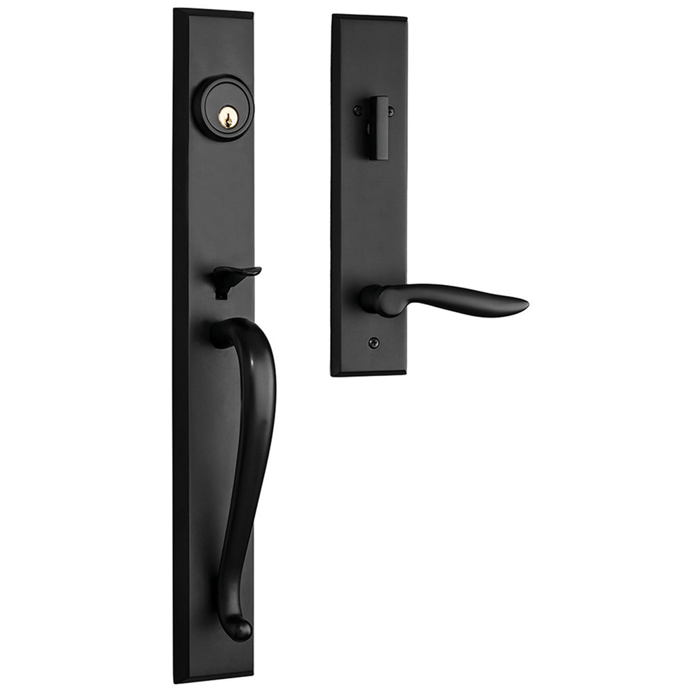 Entry Door Handle Set with Dahli Lever – Antique Black