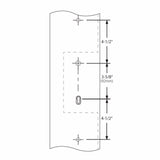 Emtek 1L1R51 Multi Point Lock Trim (Large Multi Point Entry Set) - Brass Plates, Modern Rectangular Style (2.9" x 17.5"), Keyed with Euro Cylinder Hub BELOW Handle