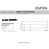 Emtek 2233 Extendable Baseboard Door Bumper