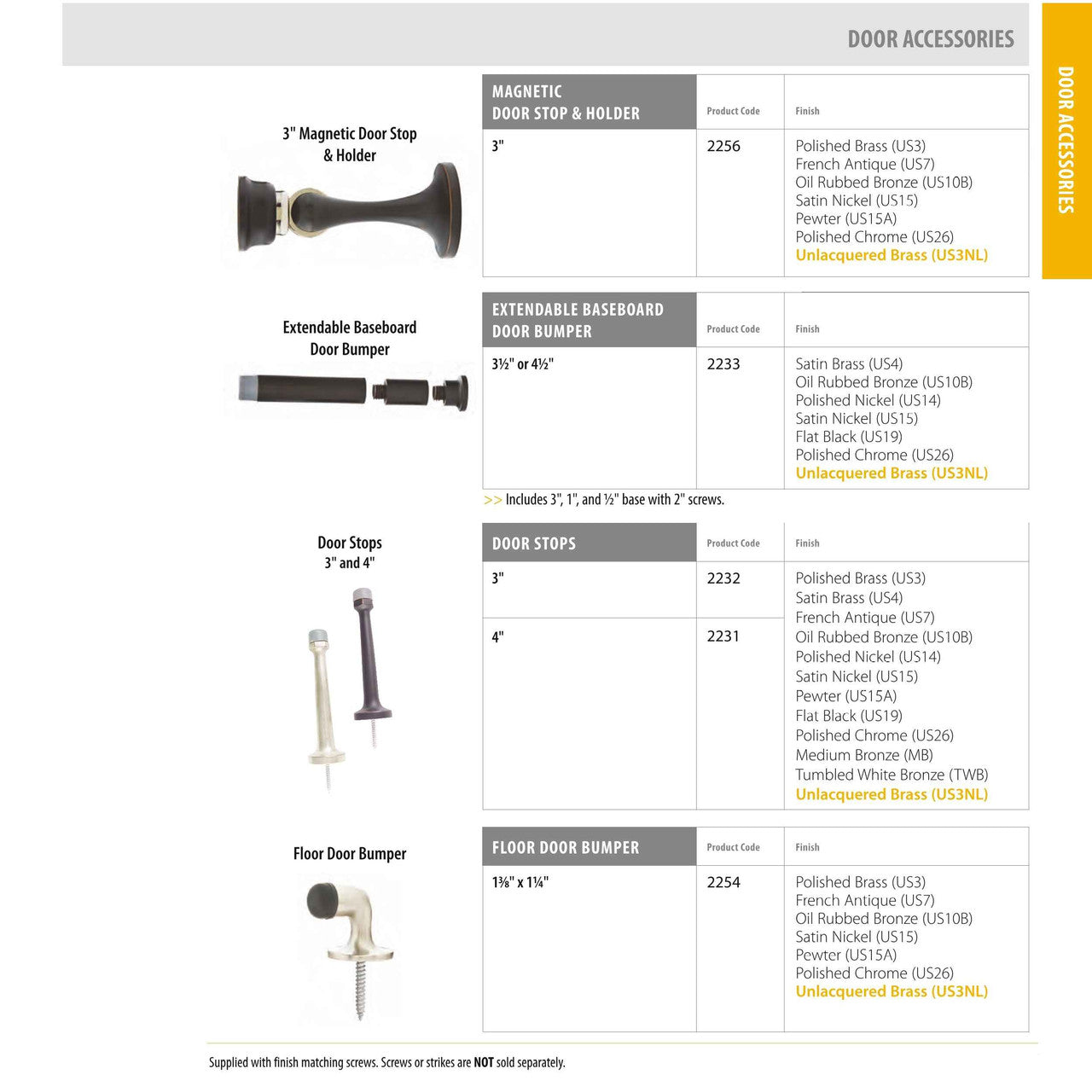 Emtek 2233 Extendable Baseboard Door Bumper