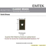 Emtek 2403 Brass Rectangular Door Bell Cover