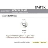 Emtek 2457 Brass Modern Door Bell Cover