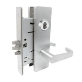 Falcon MA381 DN Apartment Exit Mortise Lock, Dane Lever, Napa Escutcheon
