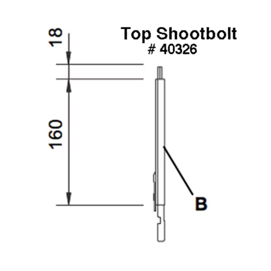 SHOOTBOLT 500MM EXTENSION FOR DOORS TALLER THAN 6 FOOT 8 INCHES