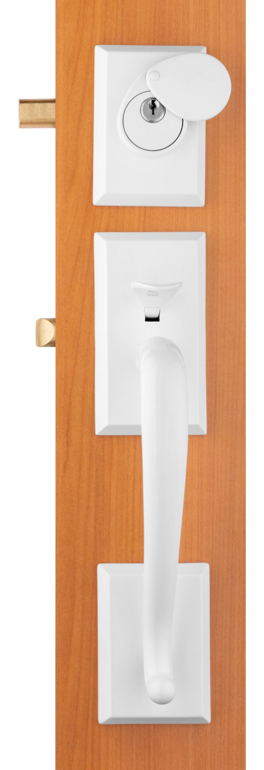 H300MPMWH Rockwell Premium Savoy Multipoint Lock Handleset with Classic Wave Lever in White Finish