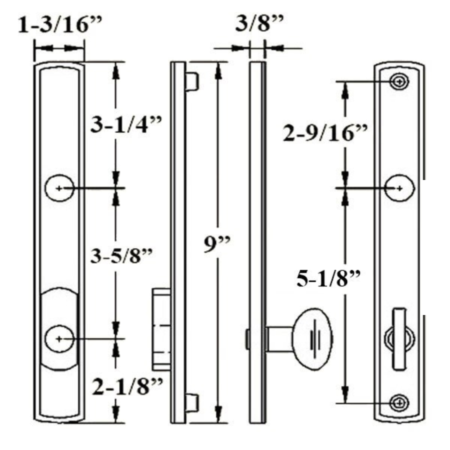 G-U ALLEGRO HANDLE & 30MM PLATE, ACTIVE, KEY & THUMBTURN (HANDLE ABOVE CYLINDER) CHOOSE COLOR