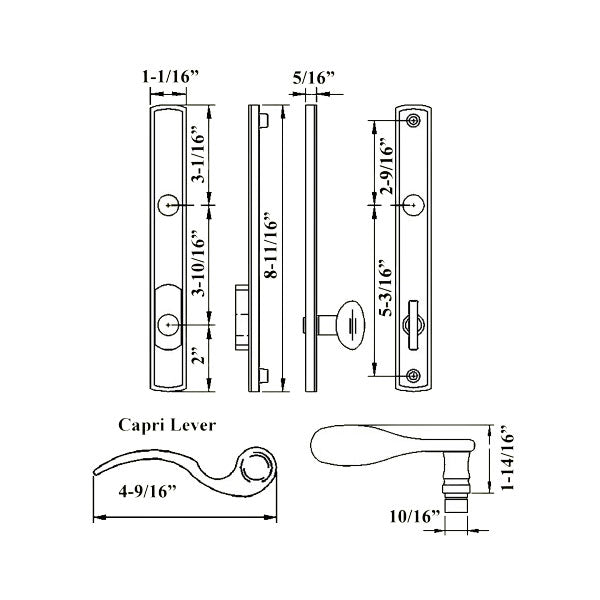 G-U CAPRI HANDLE AND 30 MM PLATE SERIES, BRASS, ACTIVE, POLISHED BRASS